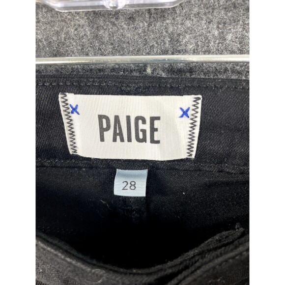 Paige Jeans Women's 28 Black Verdugo Ankle Skinny Dark Wash Black Stretch - Picture 3 of 9
